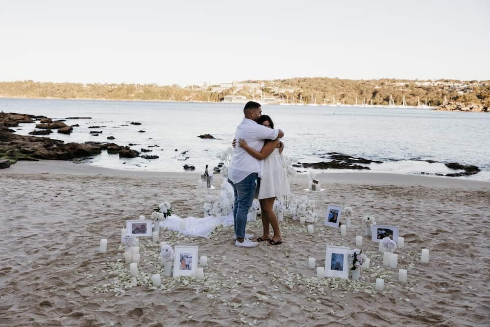 beach proposal setting