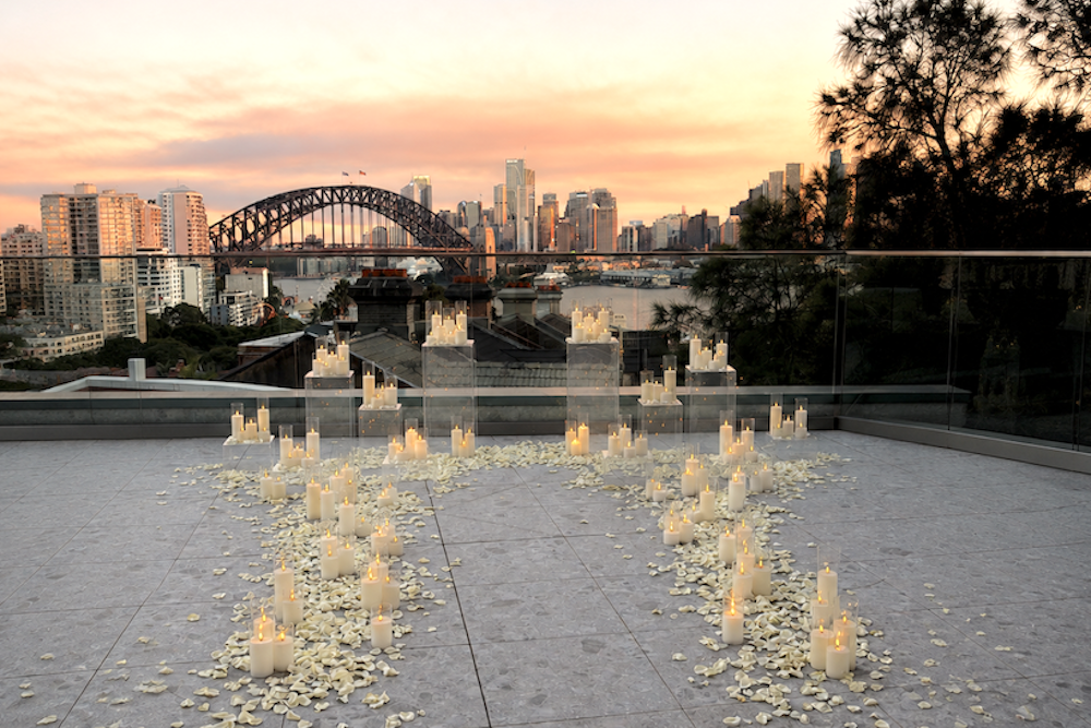 proposal at view sydney hotel private rooftop in sydney