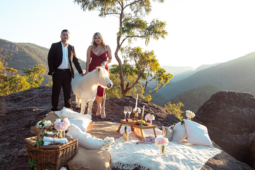 proposal on a mountaintop with a pony - unique proposal locations