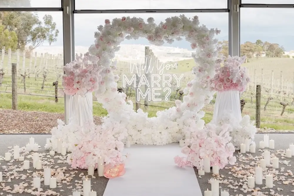 floral heart arrangement